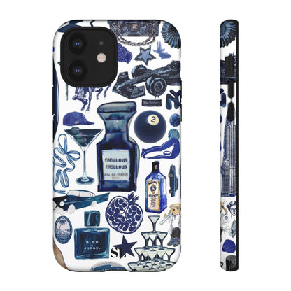 Navy Blue Collage iPhone Case