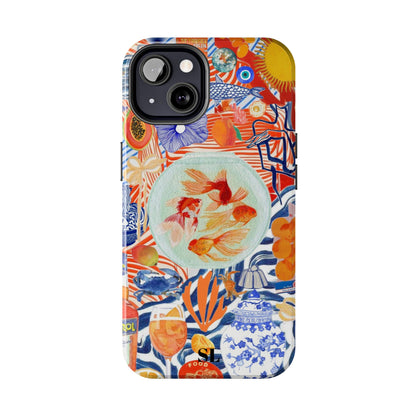 Navy Goldfish Bowl iPhone Case