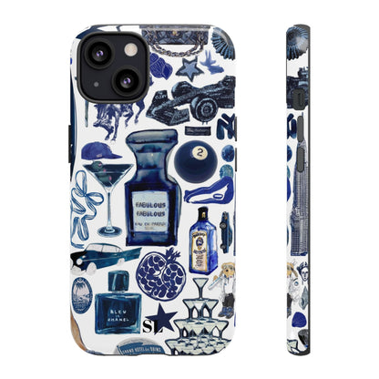 Navy Blue Collage iPhone Case