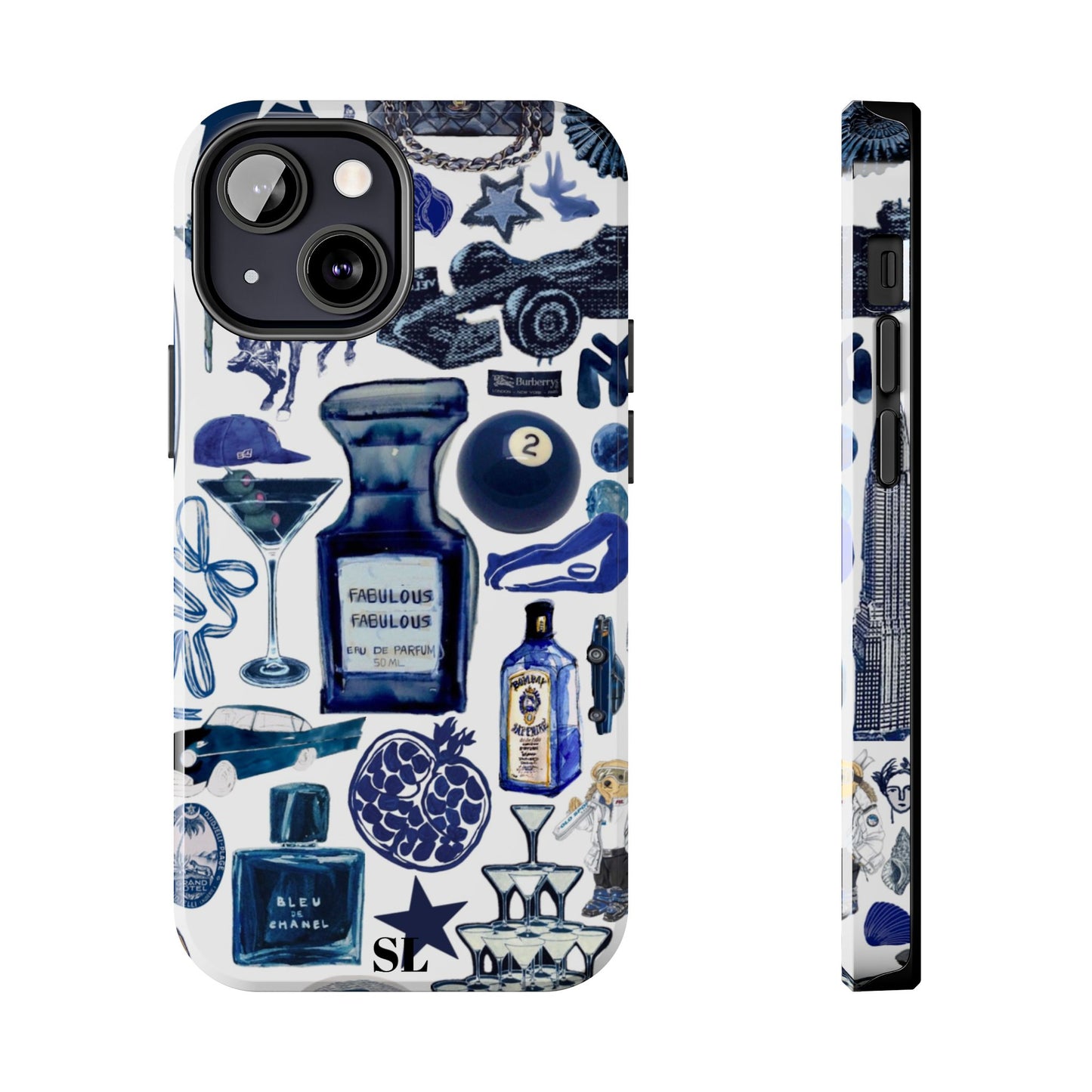 Navy Blue Collage iPhone Case