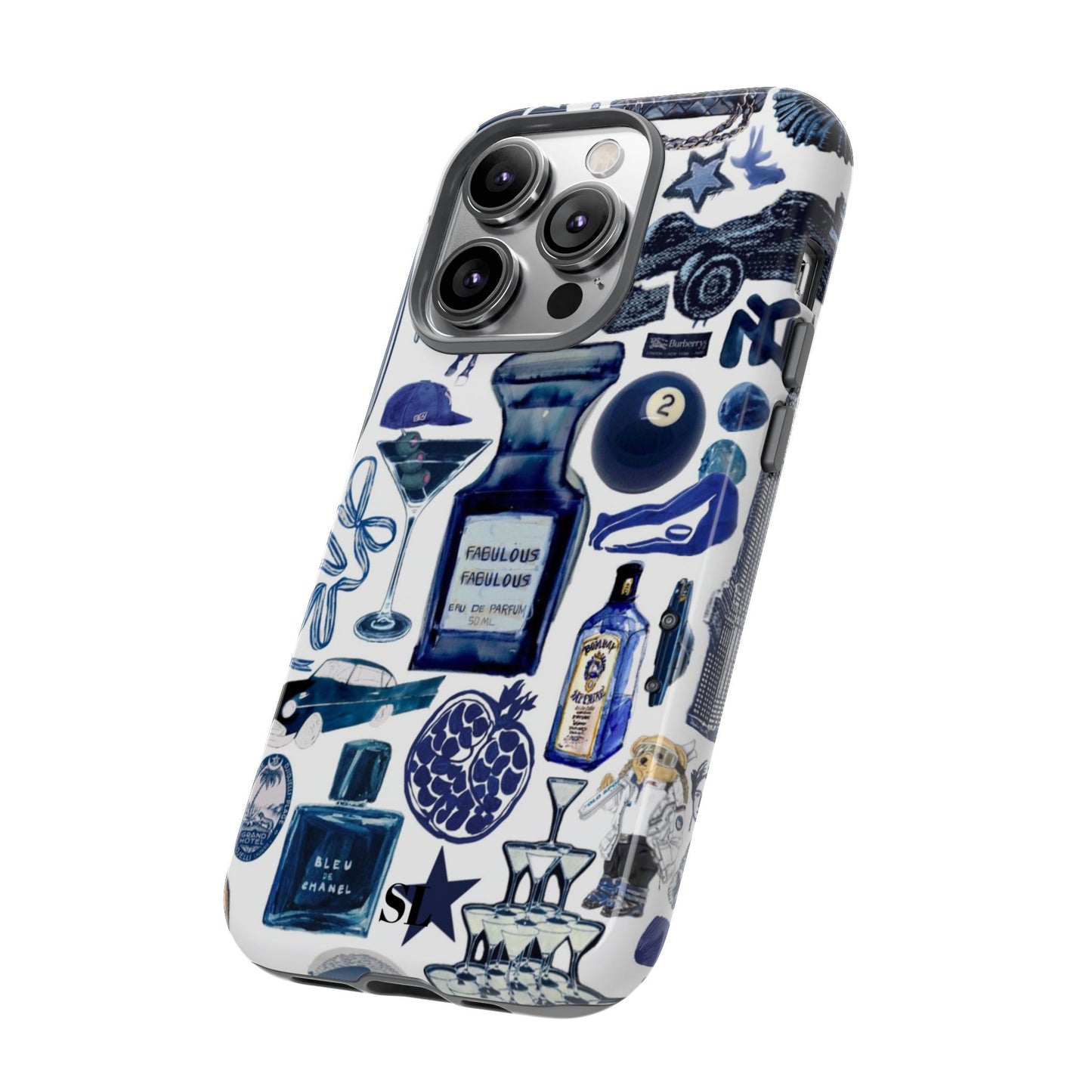 Navy Blue Collage iPhone Case