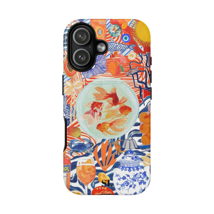 Navy Goldfish Bowl iPhone Case