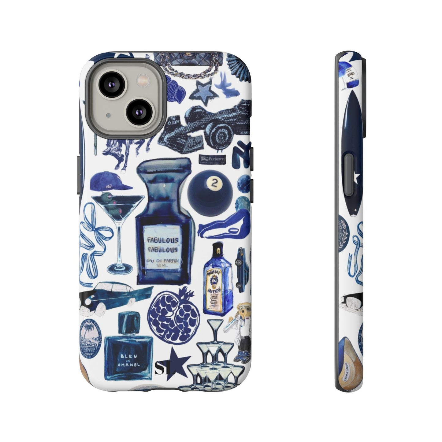 Navy Blue Collage iPhone Case