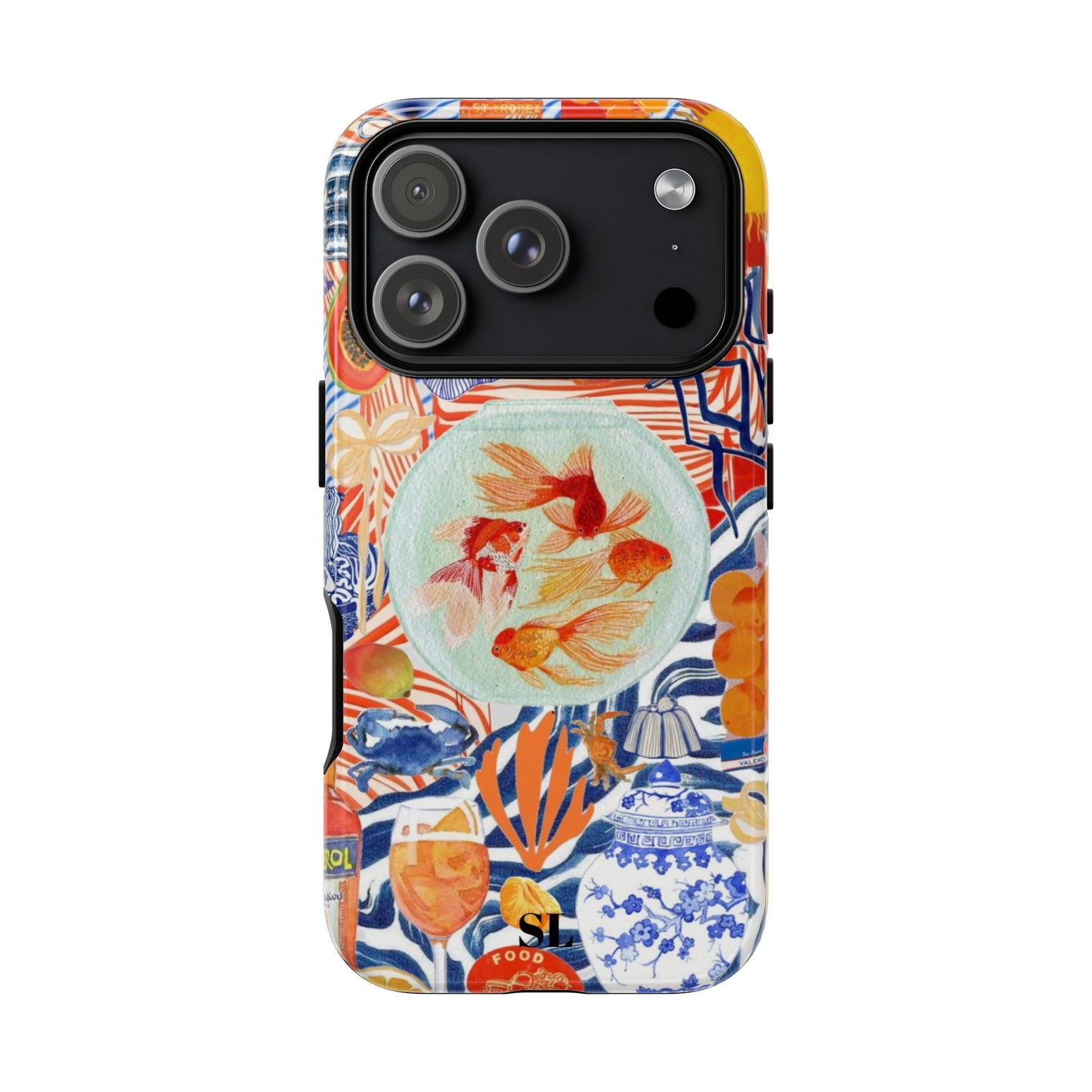 Navy Goldfish Bowl iPhone Case