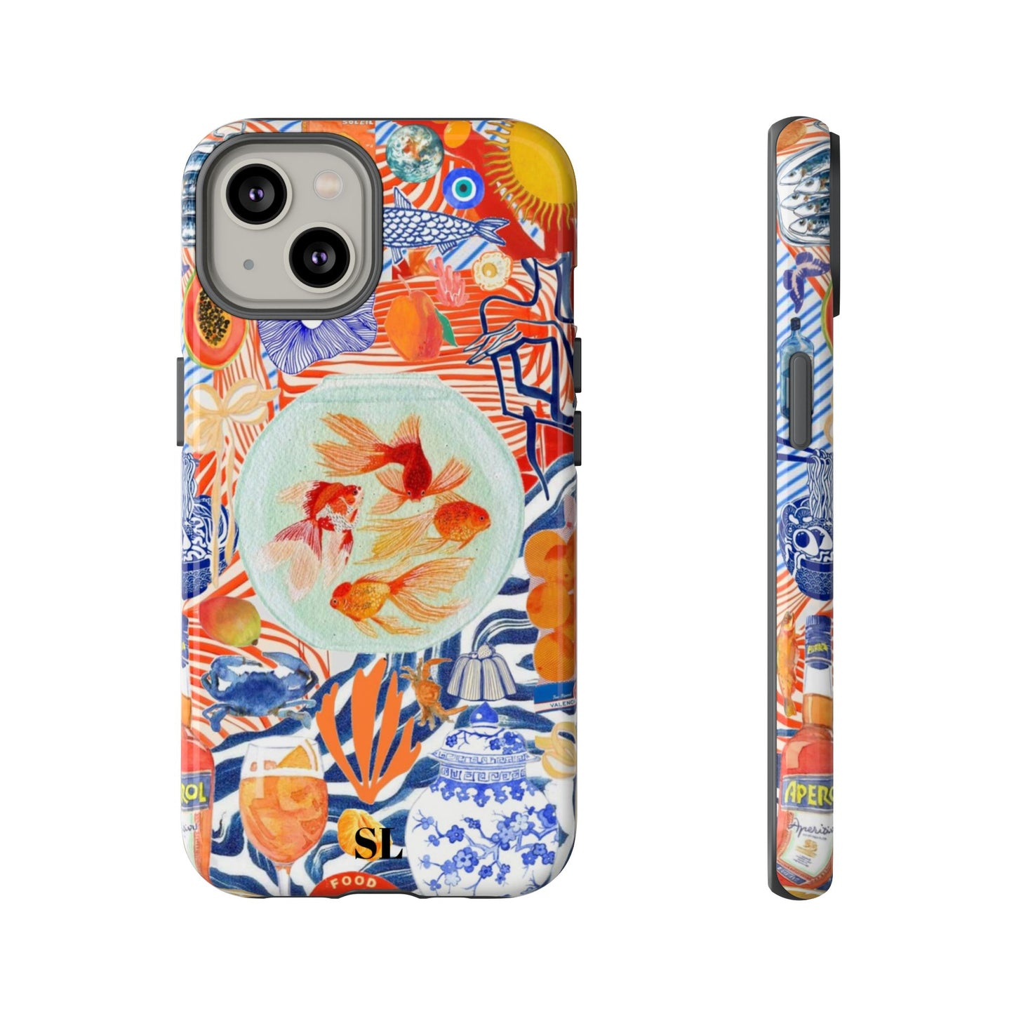 Navy Goldfish Bowl iPhone Case