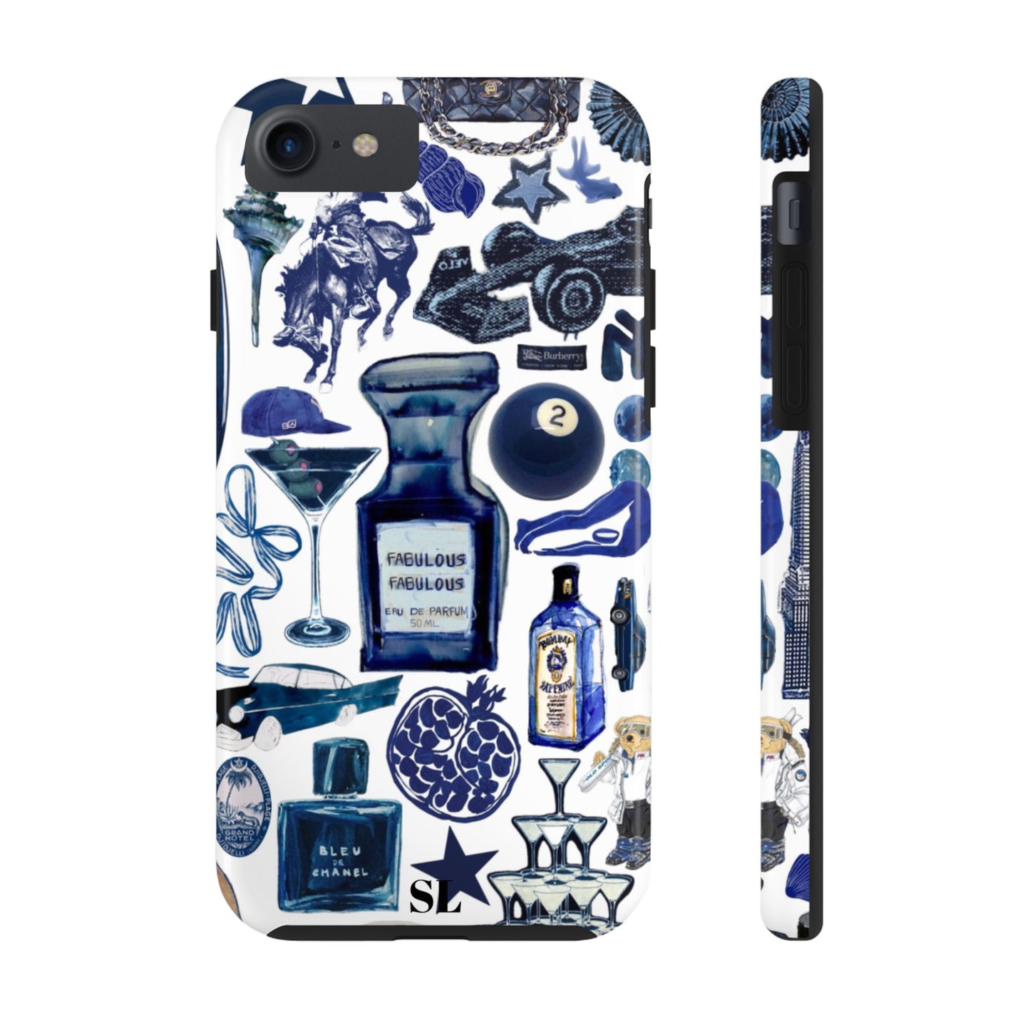 Navy Blue Collage iPhone Case