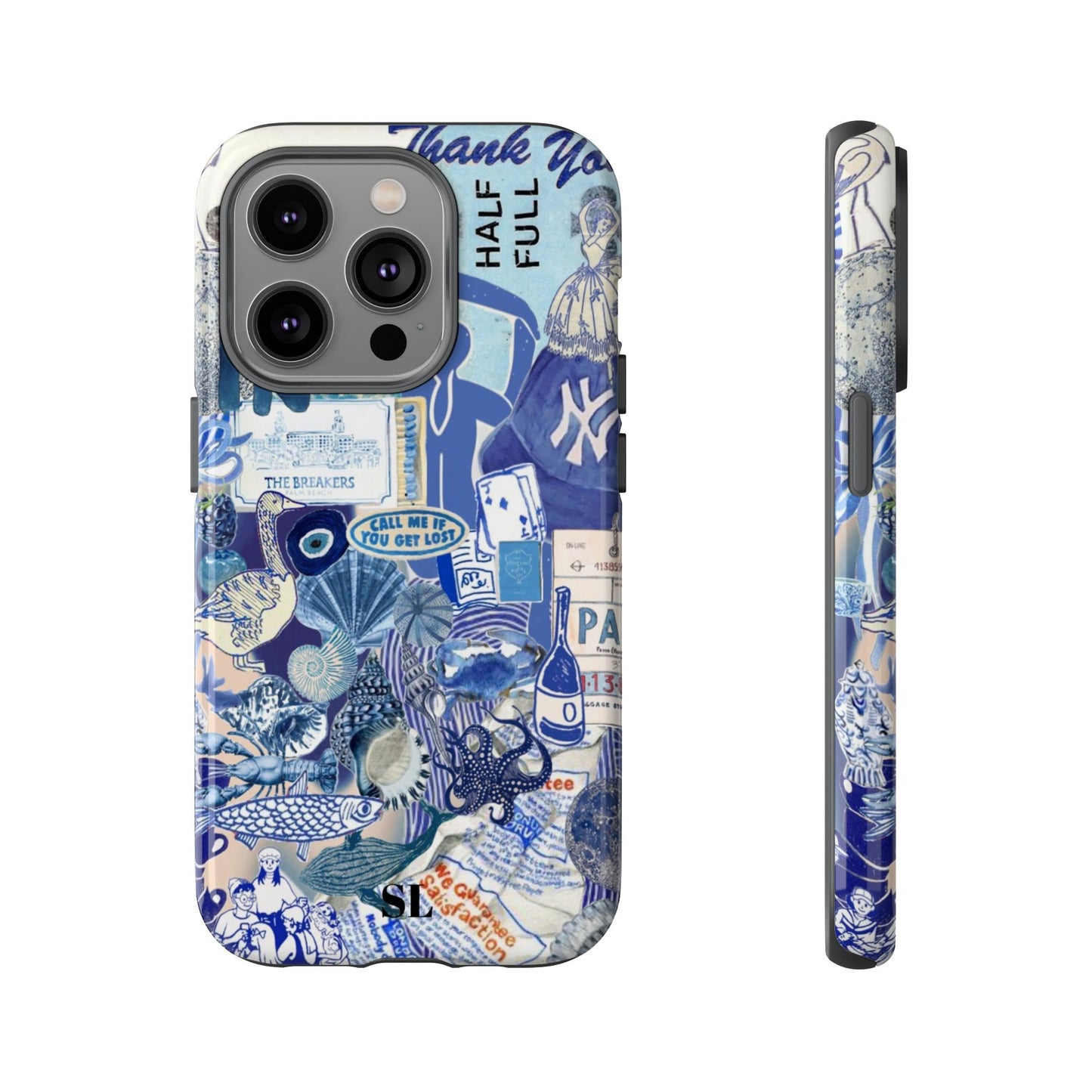 Blue Collage iPhone Case