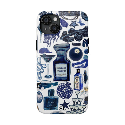 Navy Blue Collage iPhone Case