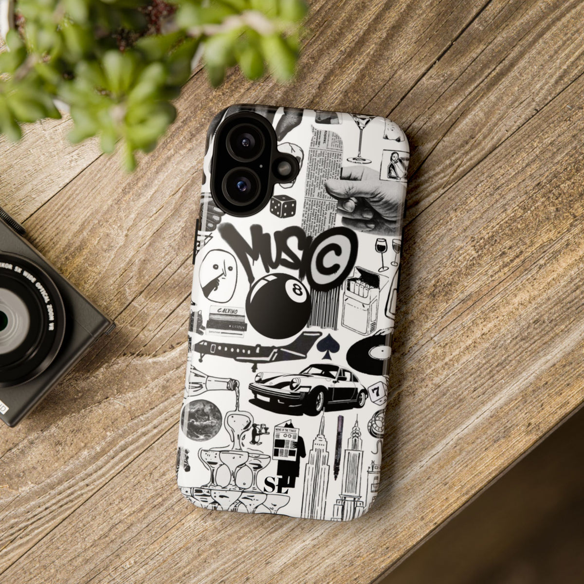 Black and White iPhone Case