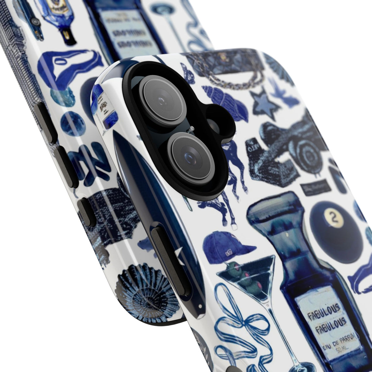 Navy Blue Collage iPhone Case