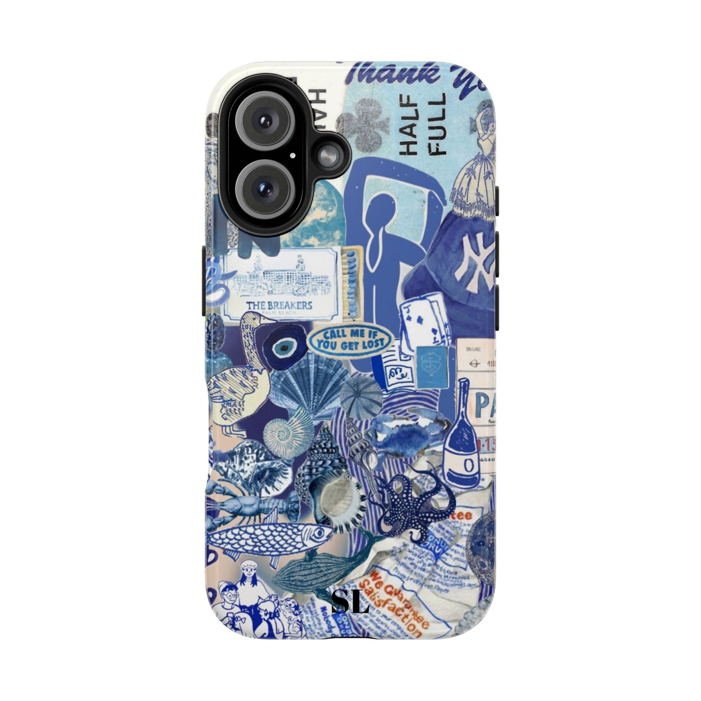 Blue Collage iPhone Case