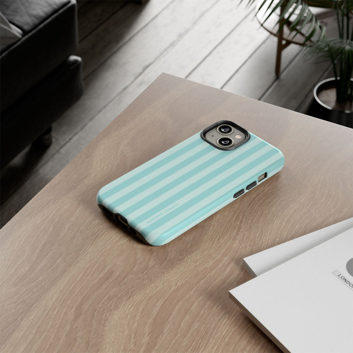 Teal Stripe iPhone Case