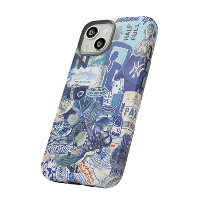 Blue Collage iPhone Case