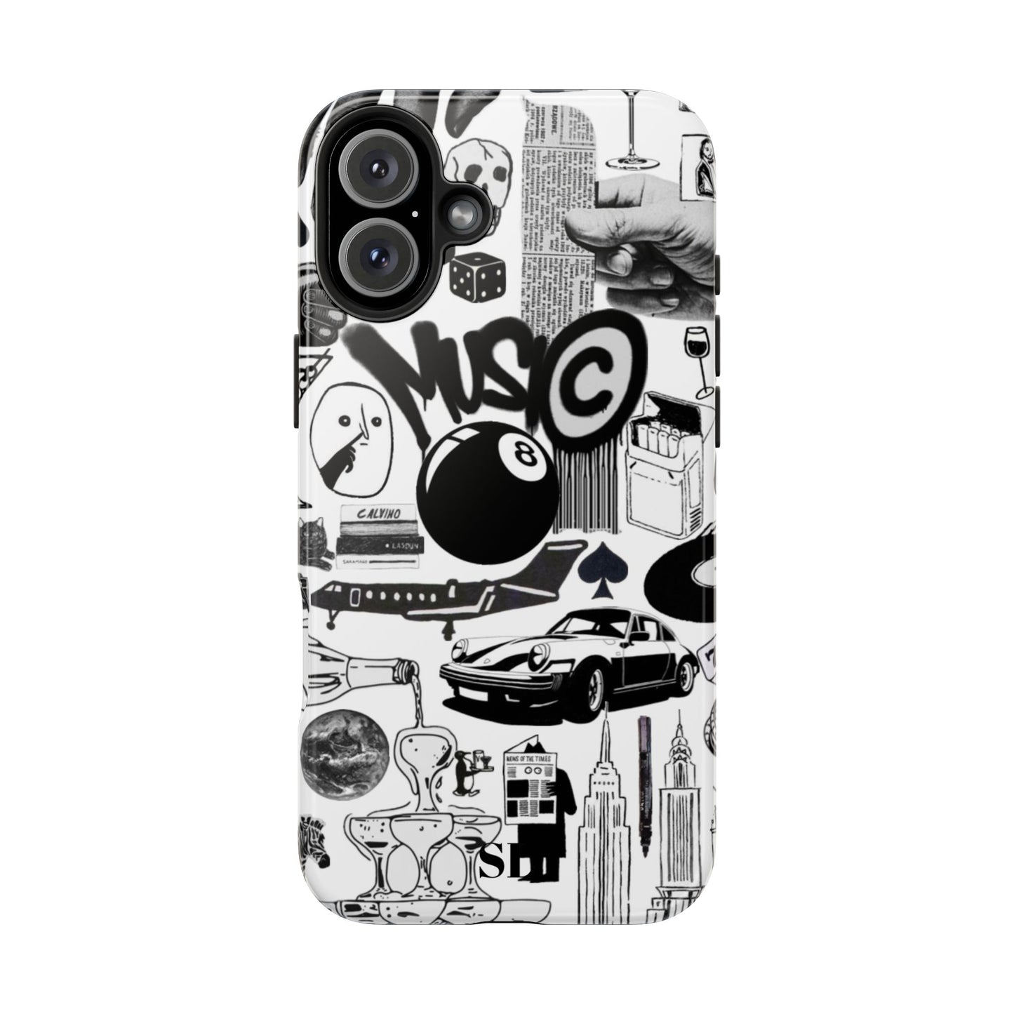 Black and White Collage iPhone Case