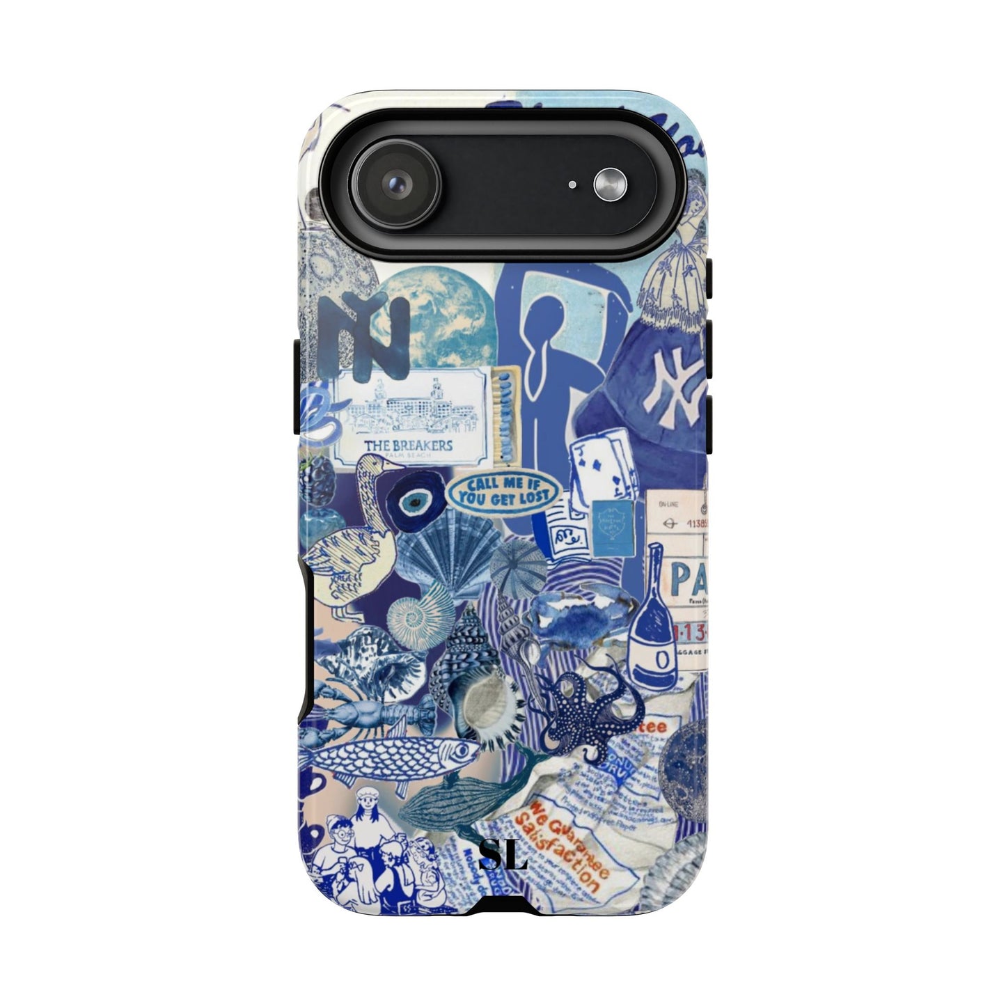 Blue Collage iPhone Case