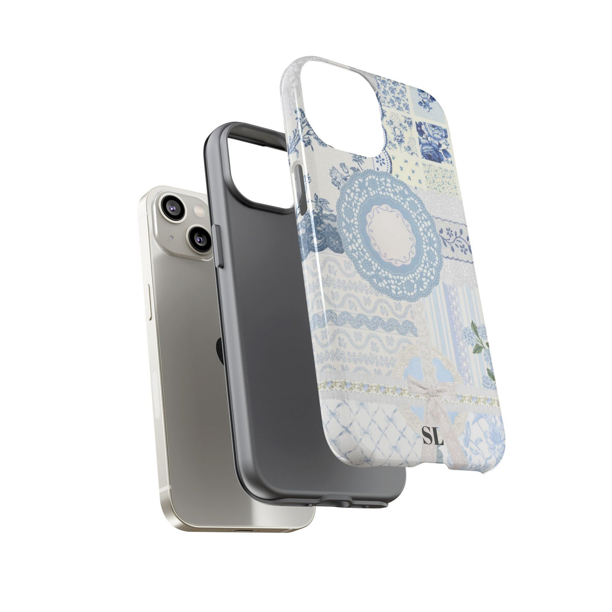 Blue Meadow Patchwork iPhone Case