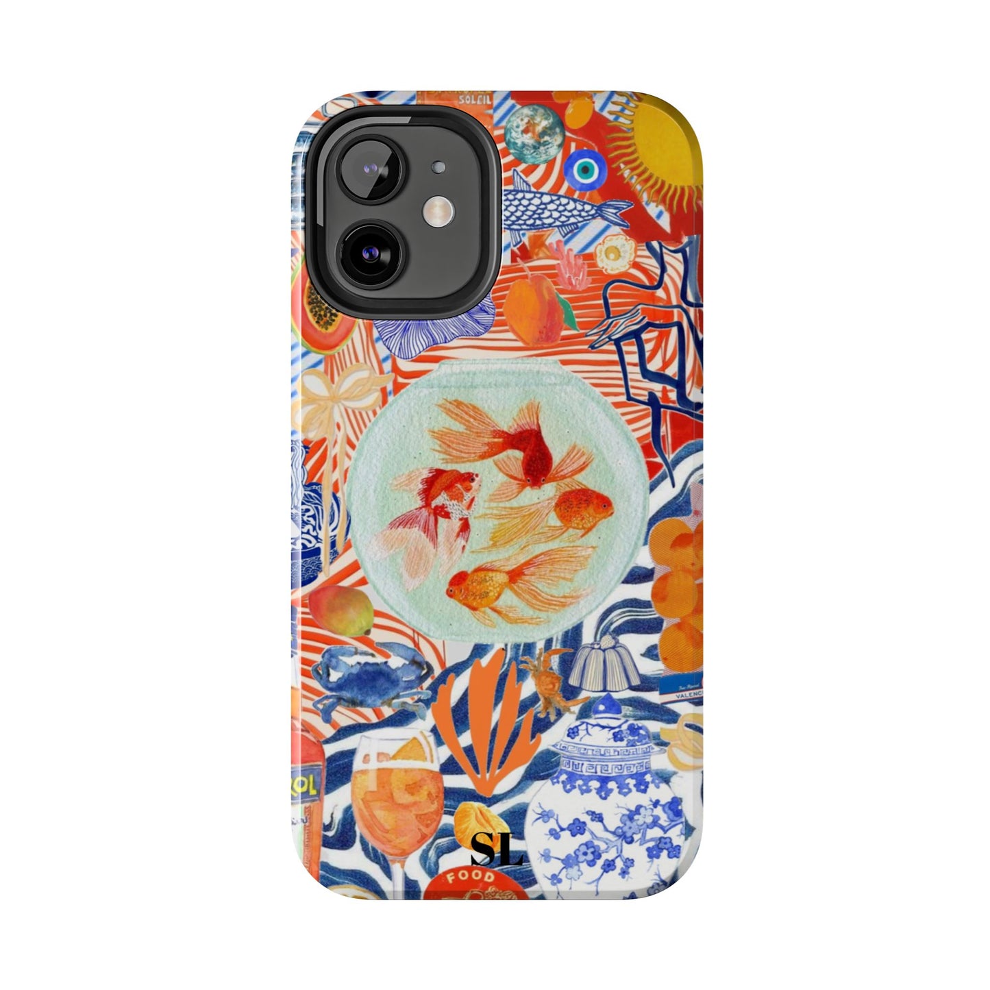 Navy Goldfish Bowl iPhone Case