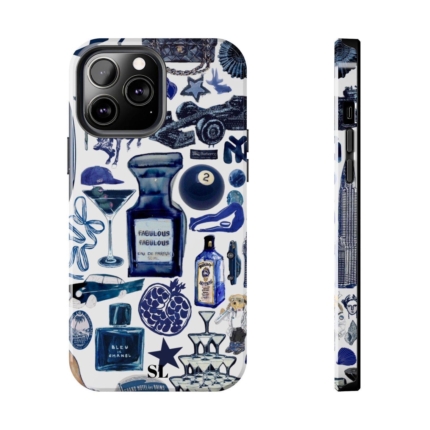 Navy Blue Collage iPhone Case