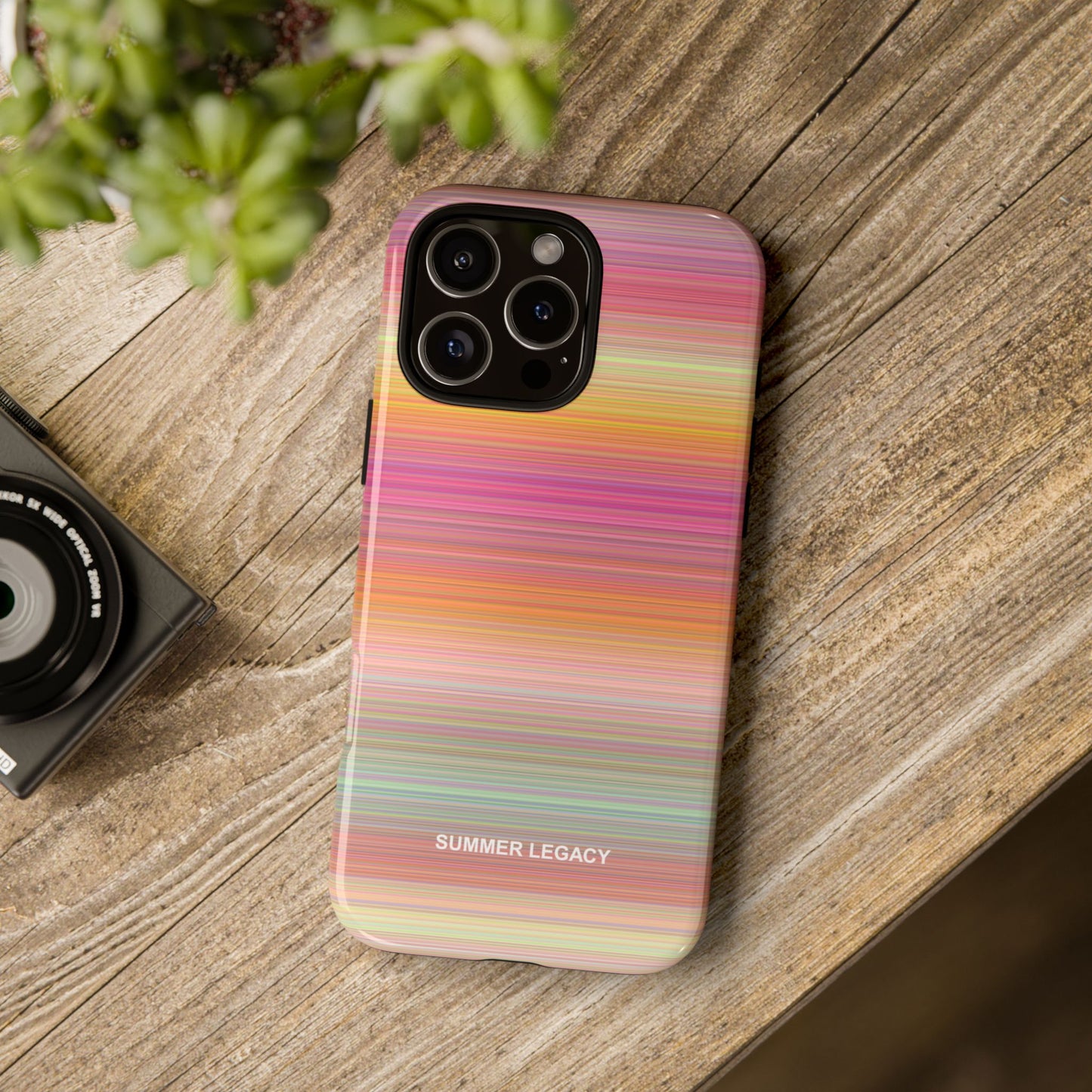 Champagne Ombre Stripe iPhone Case