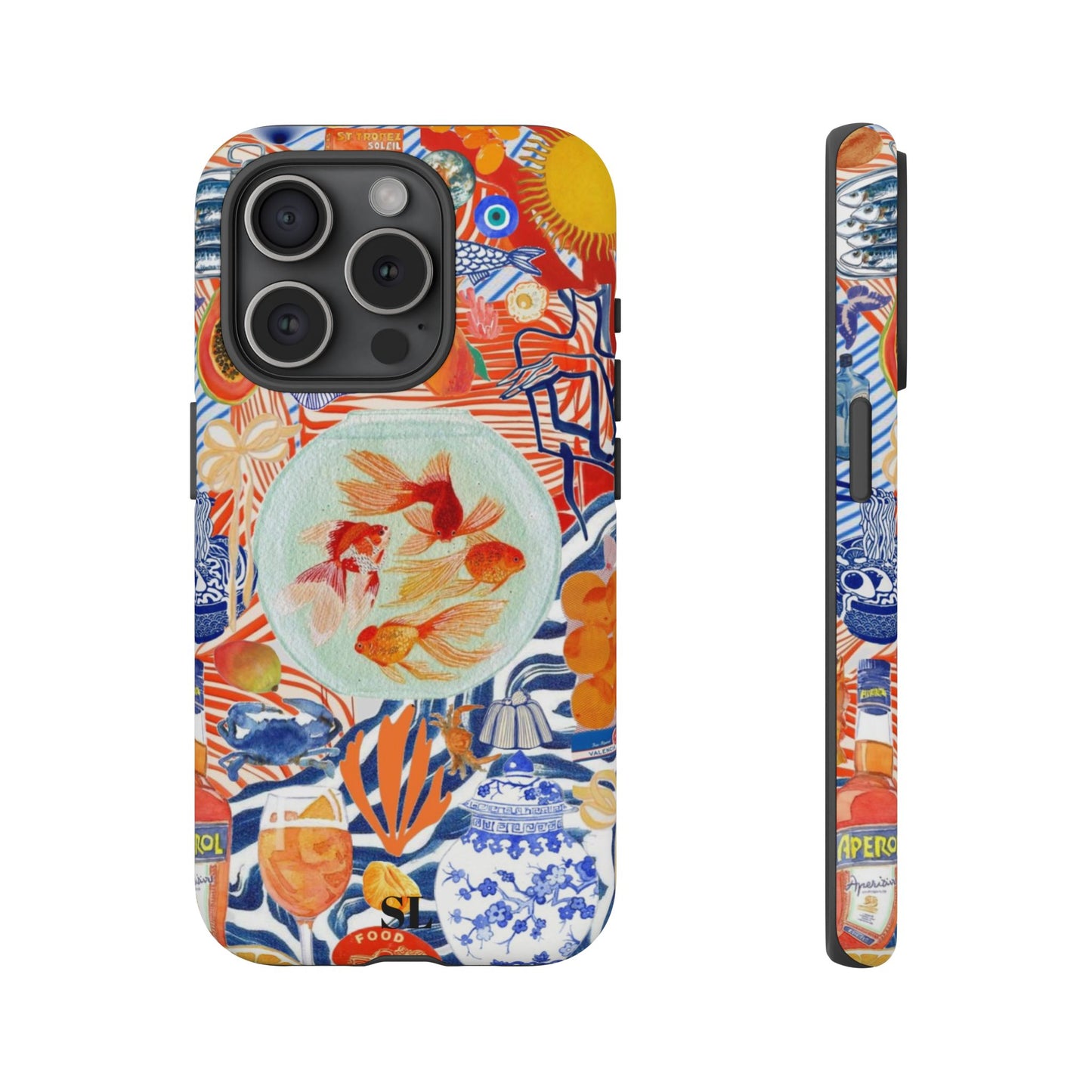 Navy Goldfish Bowl iPhone Case