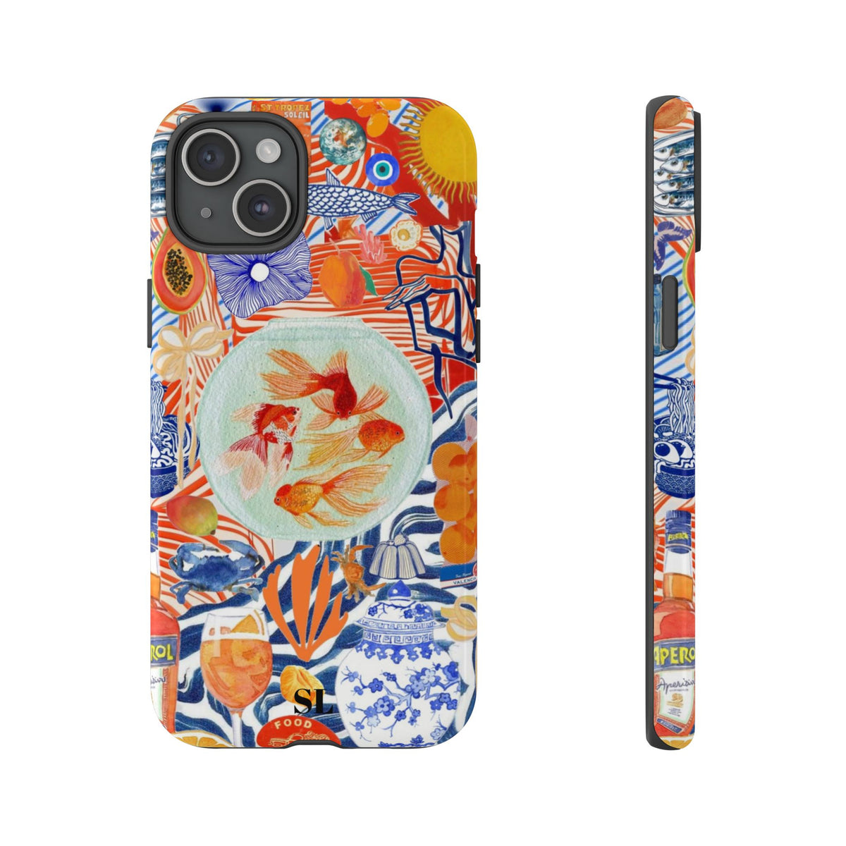 Navy Goldfish Bowl iPhone Case