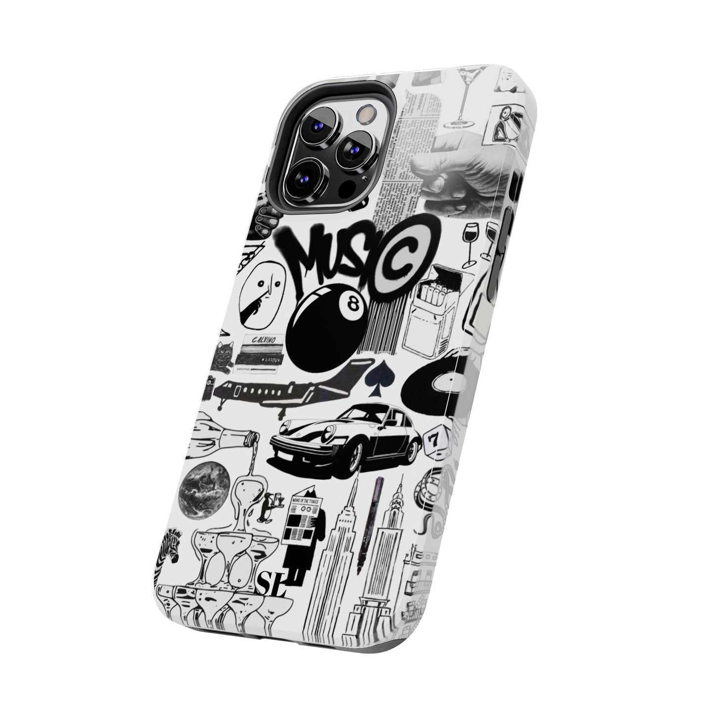 Black and White Collage iPhone Case