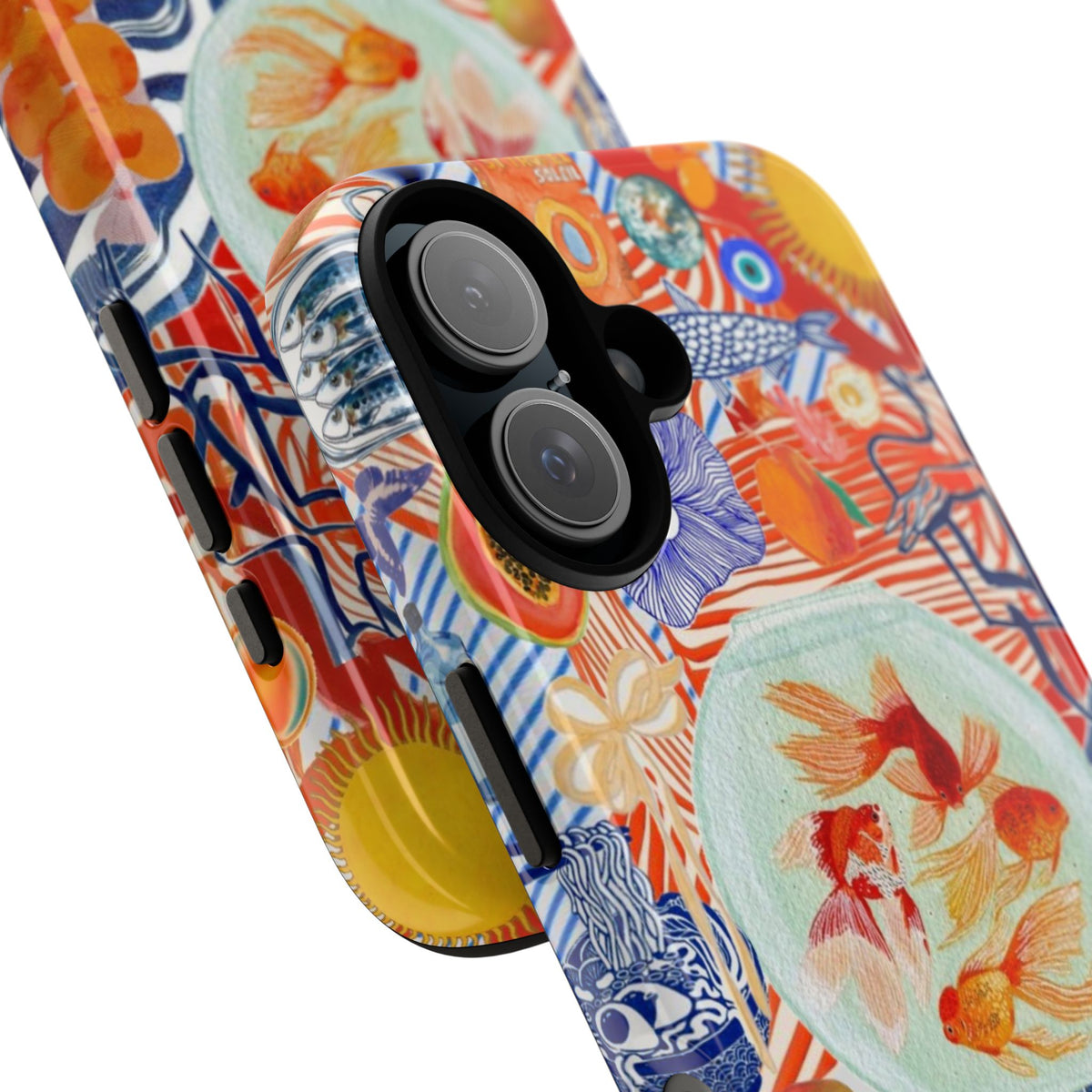 Navy Goldfish Bowl iPhone Case