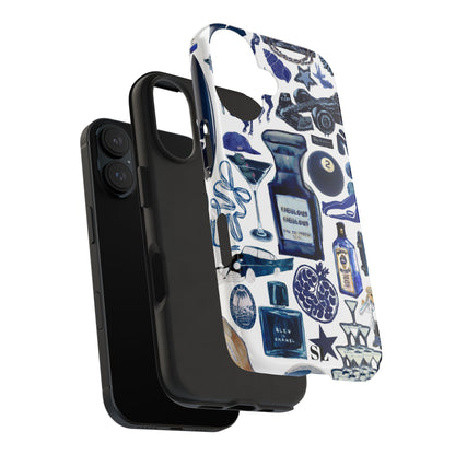 Navy Blue Collage iPhone Case