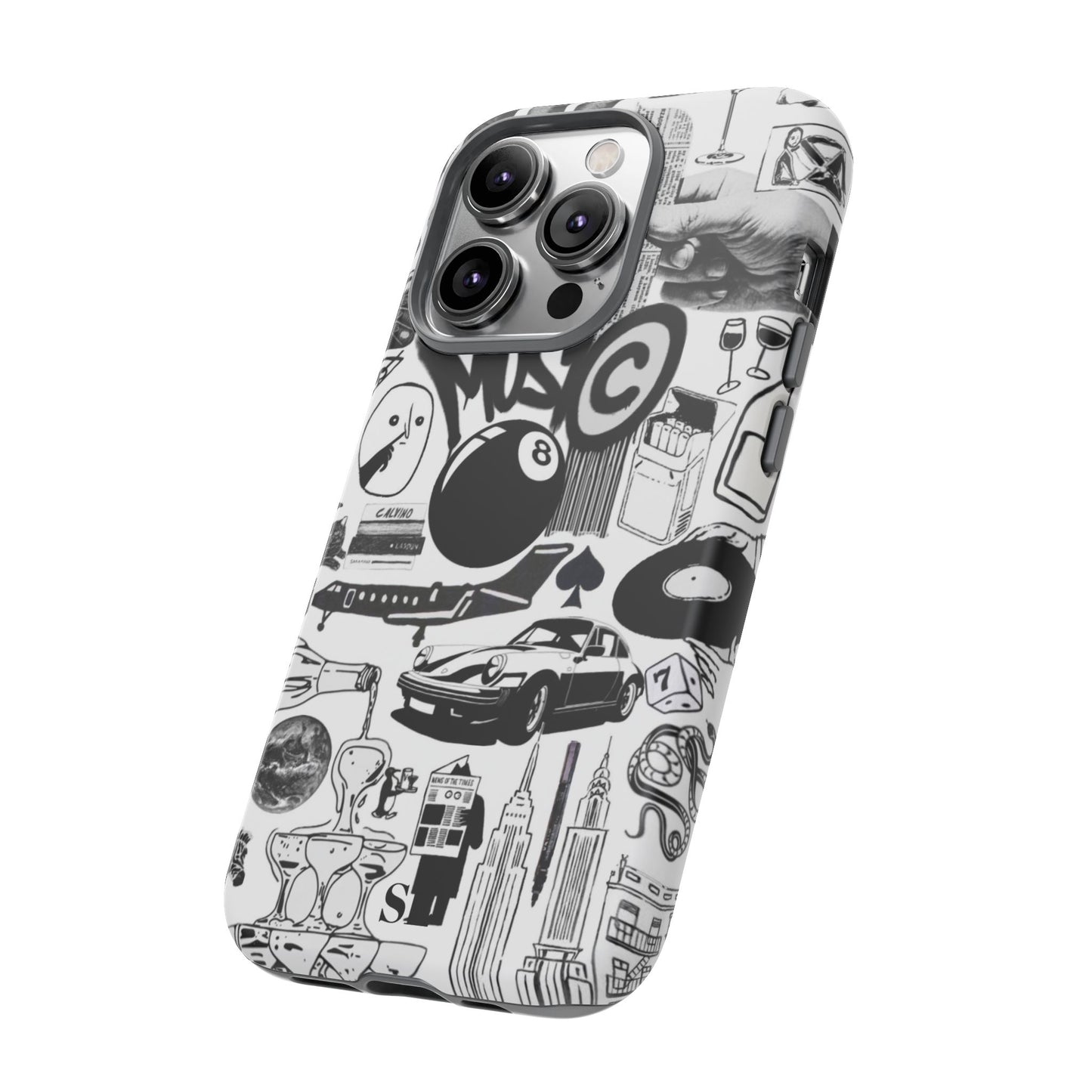 Black and White iPhone Case