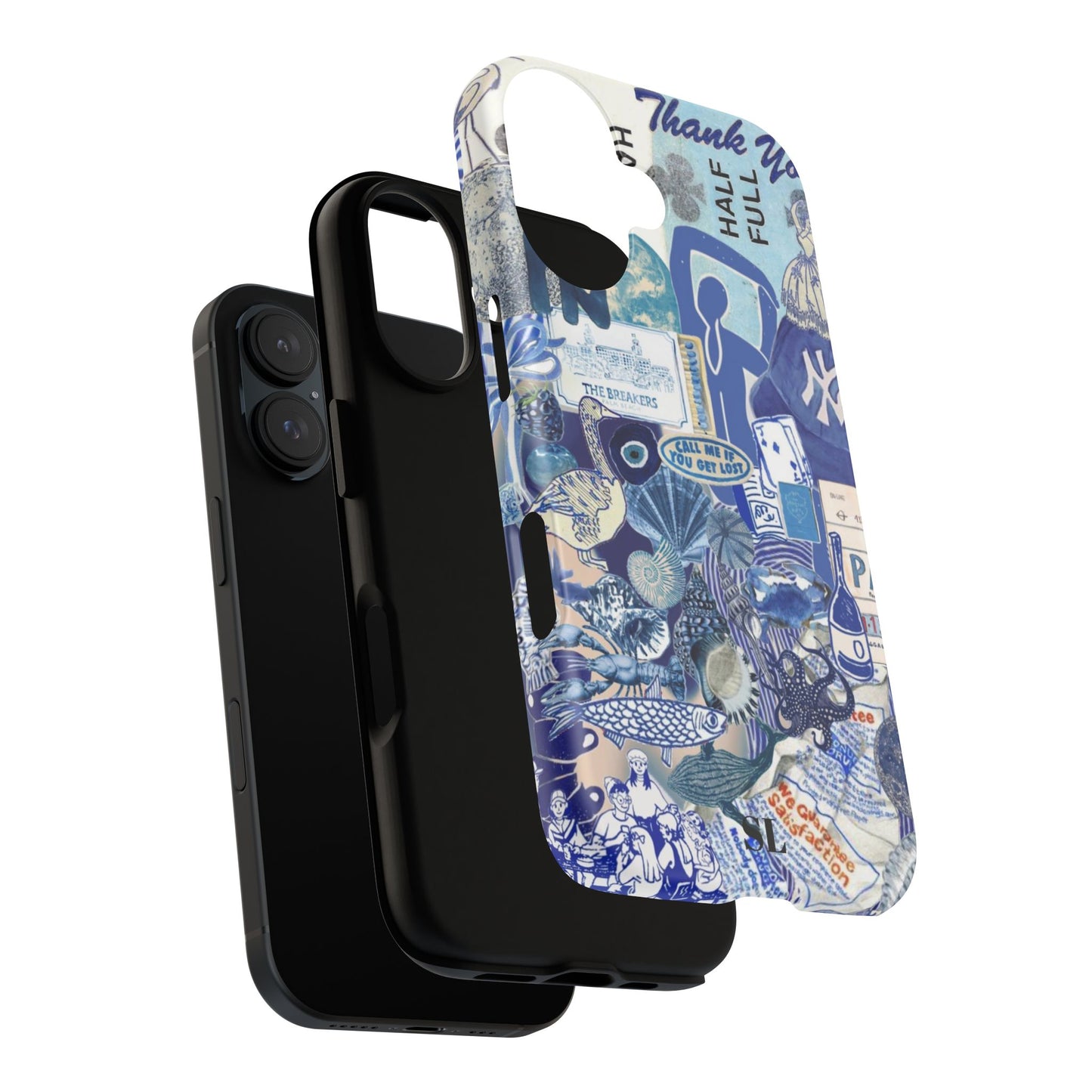 Blue Collage iPhone Case