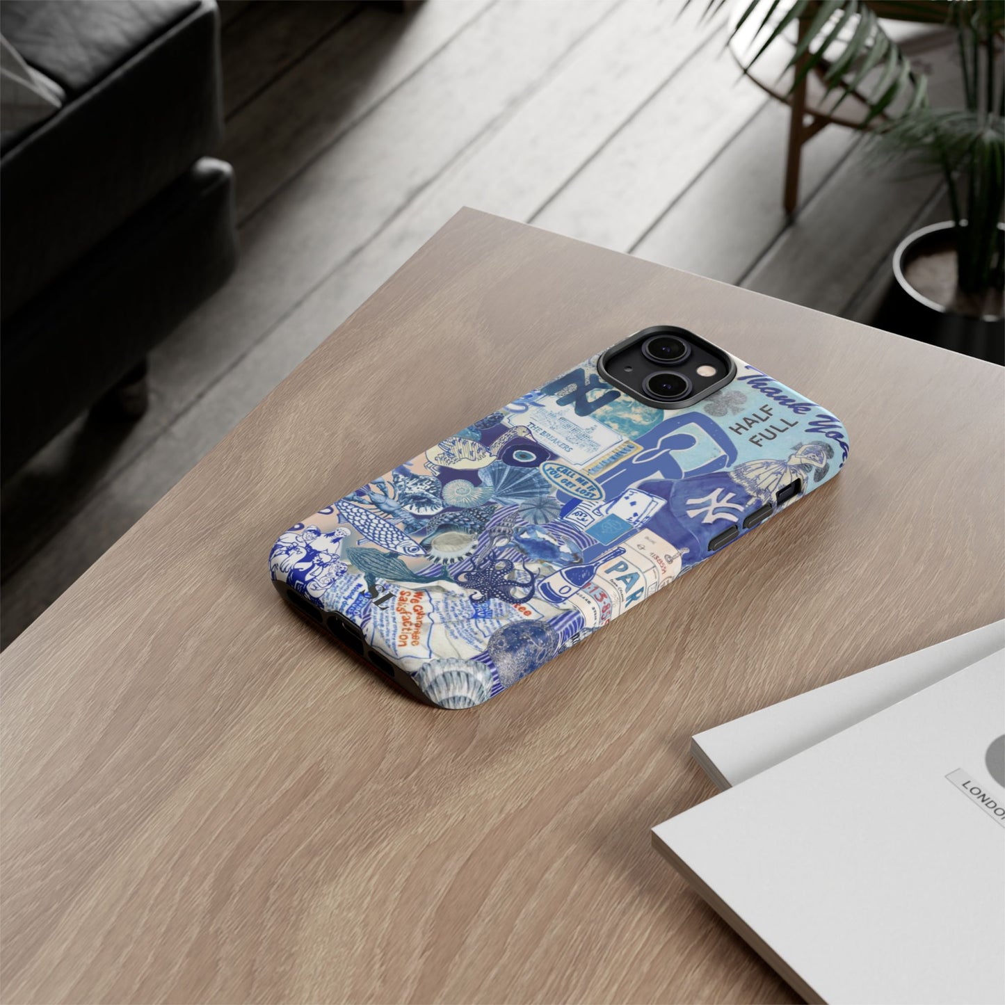 Blue Collage iPhone Case