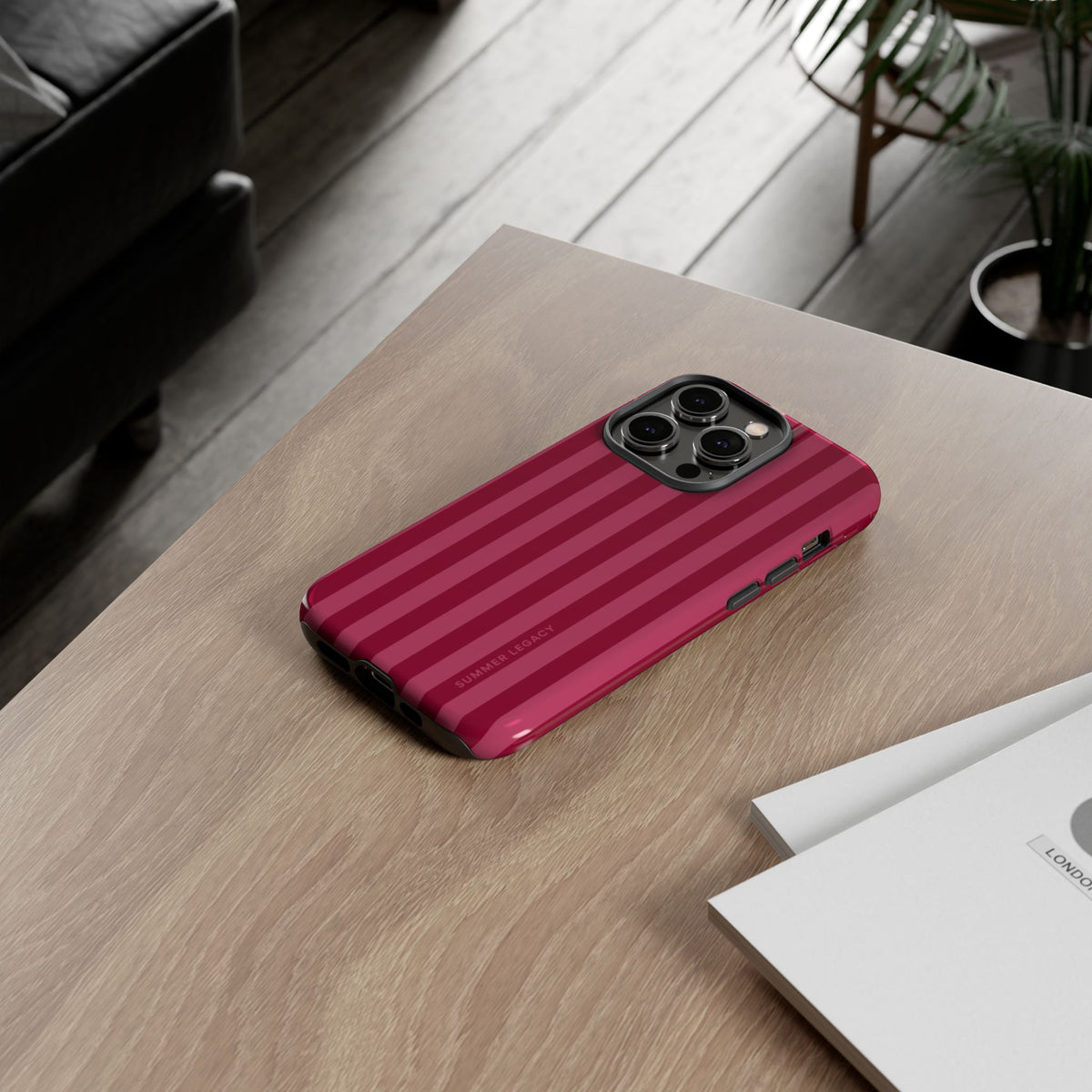 Berry Stripe iPhone Case