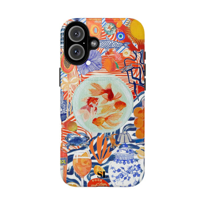 Navy Goldfish Bowl iPhone Case