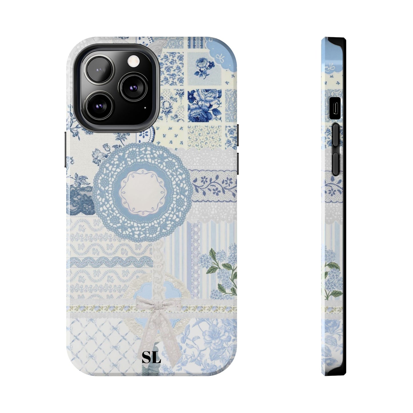 Blue Meadow Patchwork iPhone Case