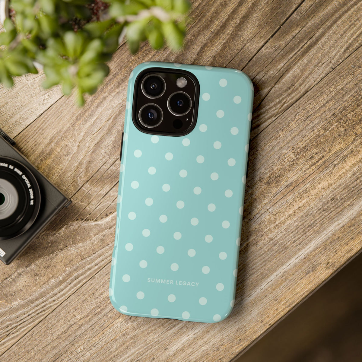 Teal Polka Dot iPhone Case