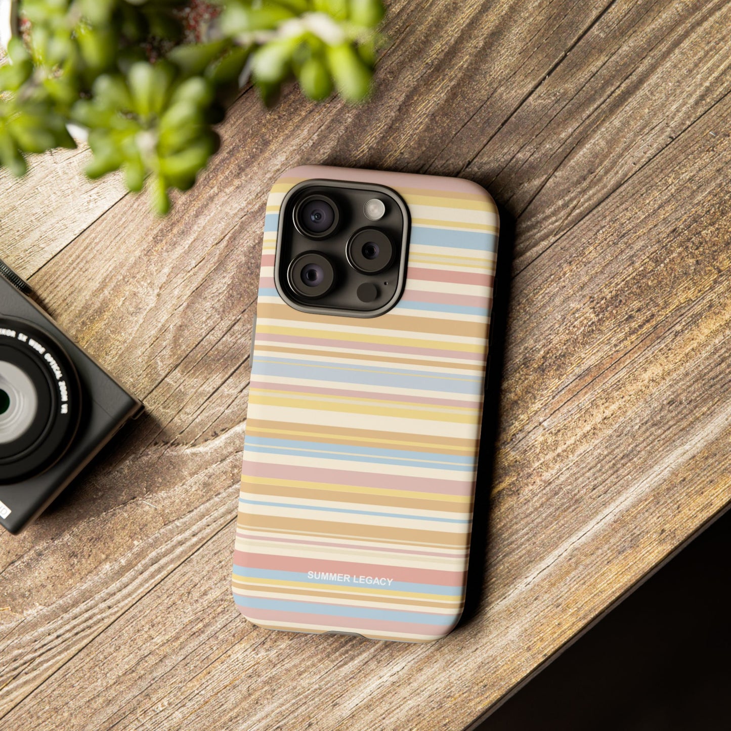 Lychee Multi-stripe iPhone Case