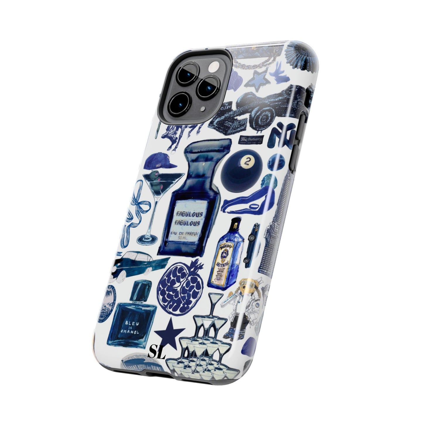 Navy Blue Collage iPhone Case