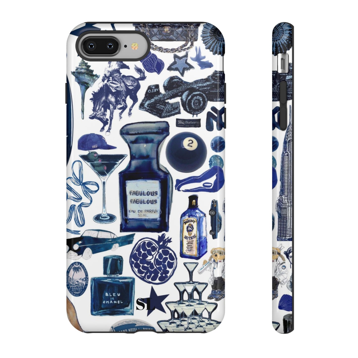 Navy Blue Collage iPhone Case