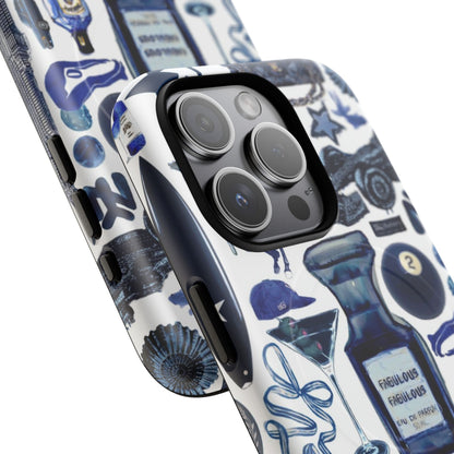 Navy Blue Collage MagSafe Case