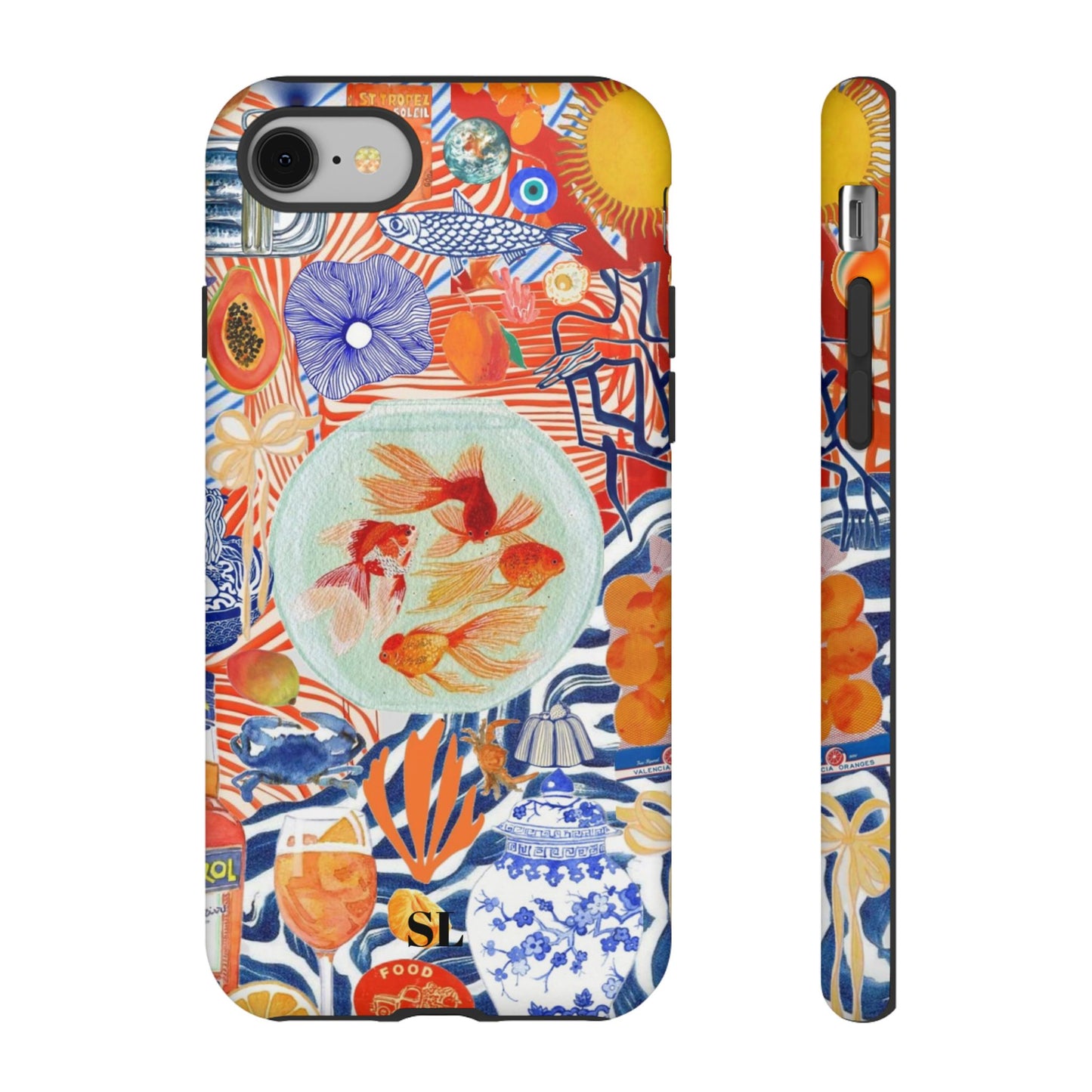 Navy Goldfish Bowl iPhone Case