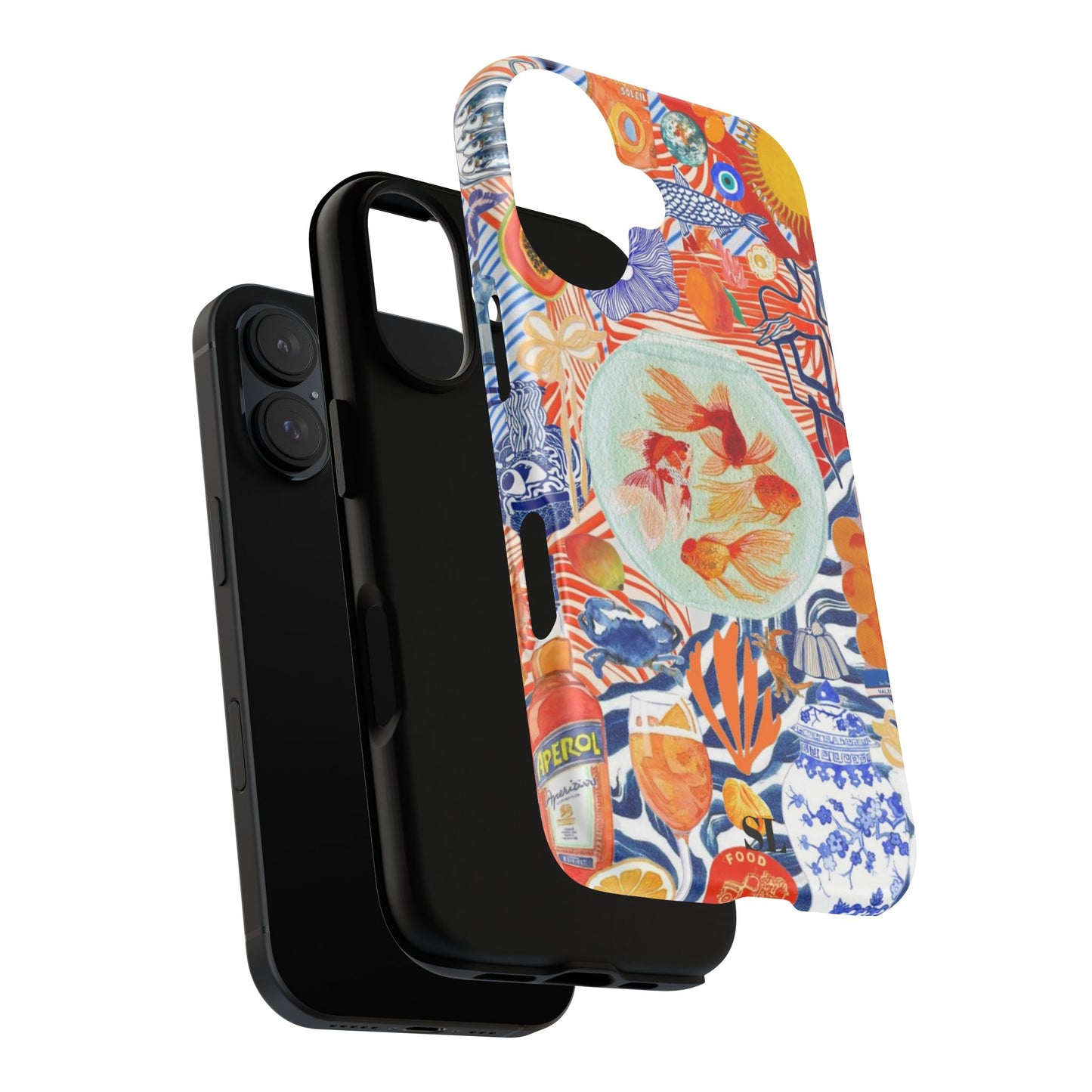 Navy Goldfish Bowl iPhone Case