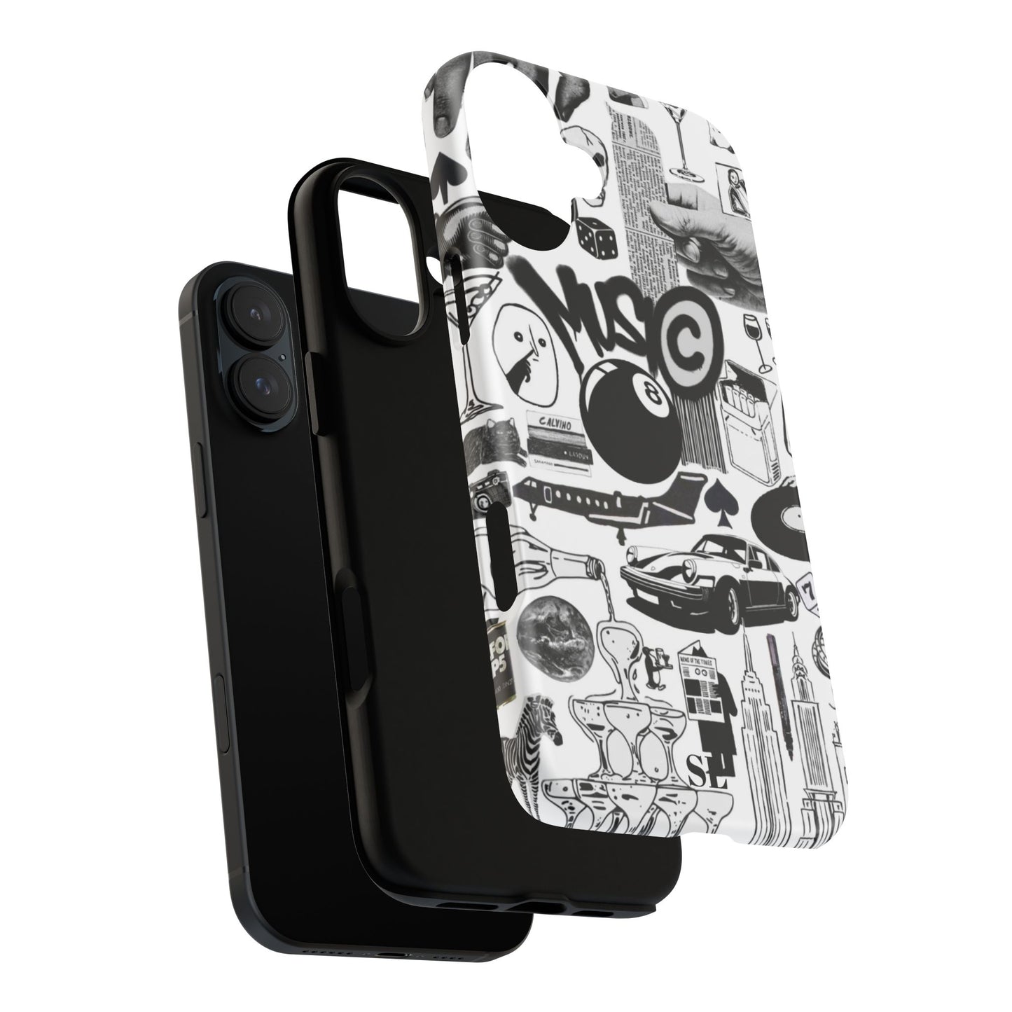 Black and White iPhone Case