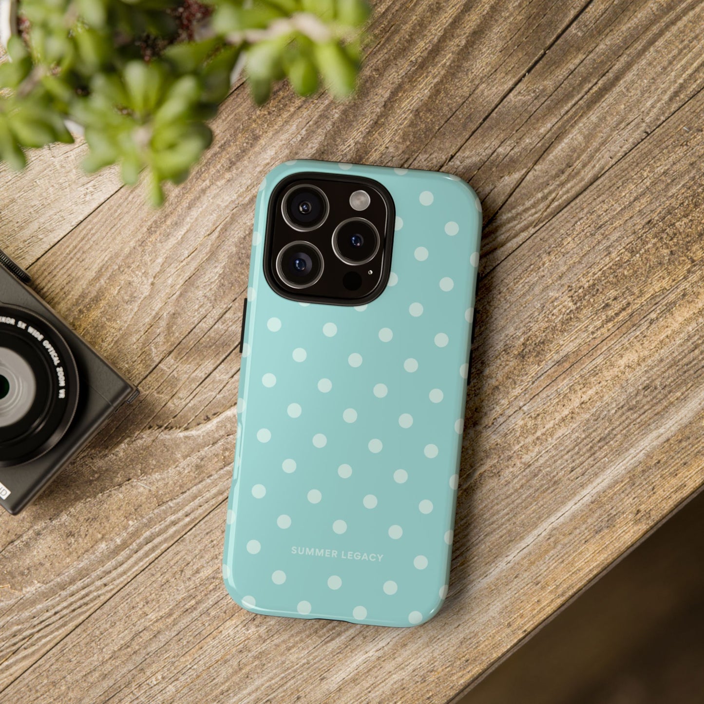 Teal Polka Dot iPhone Case