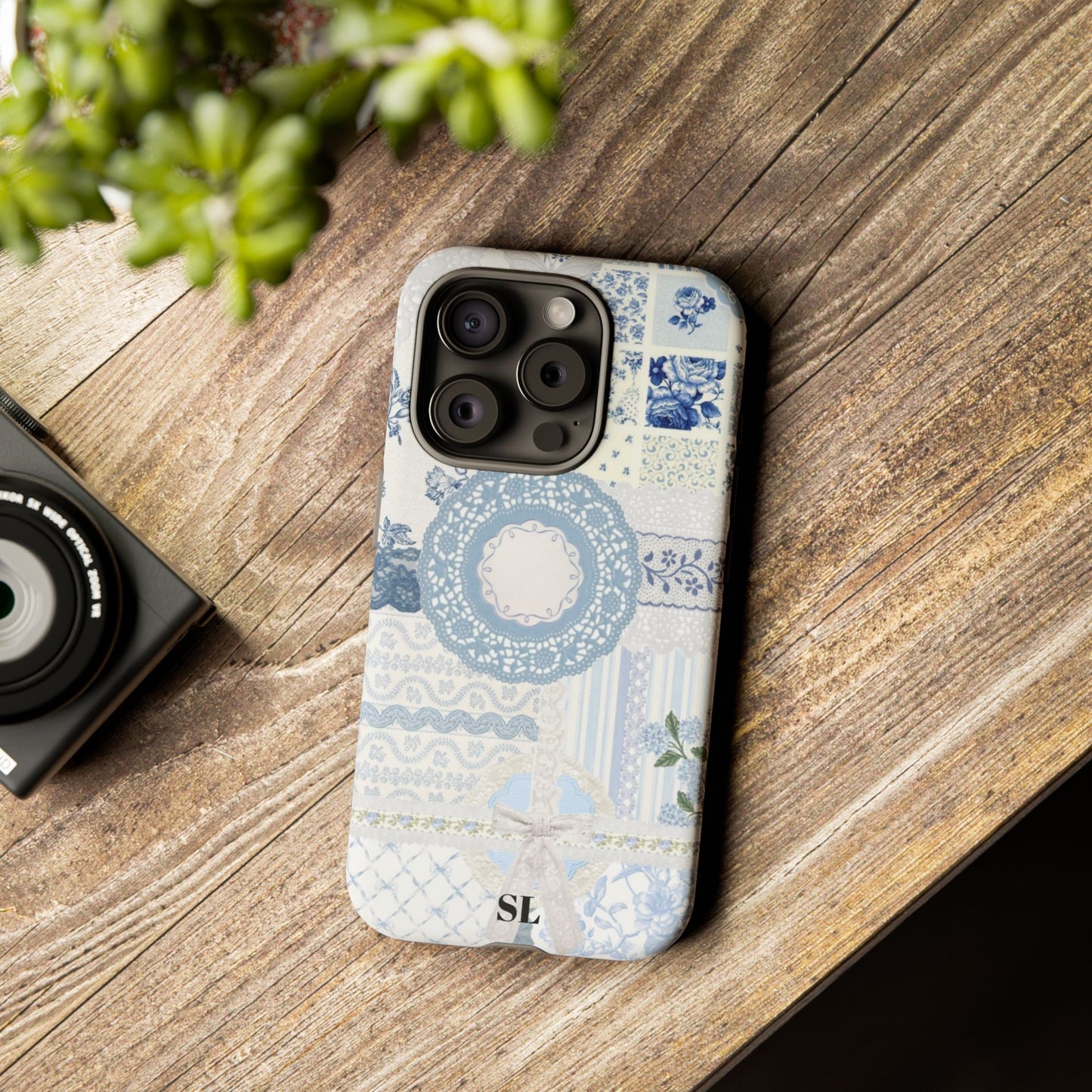 Blue Meadow Patchwork iPhone Case