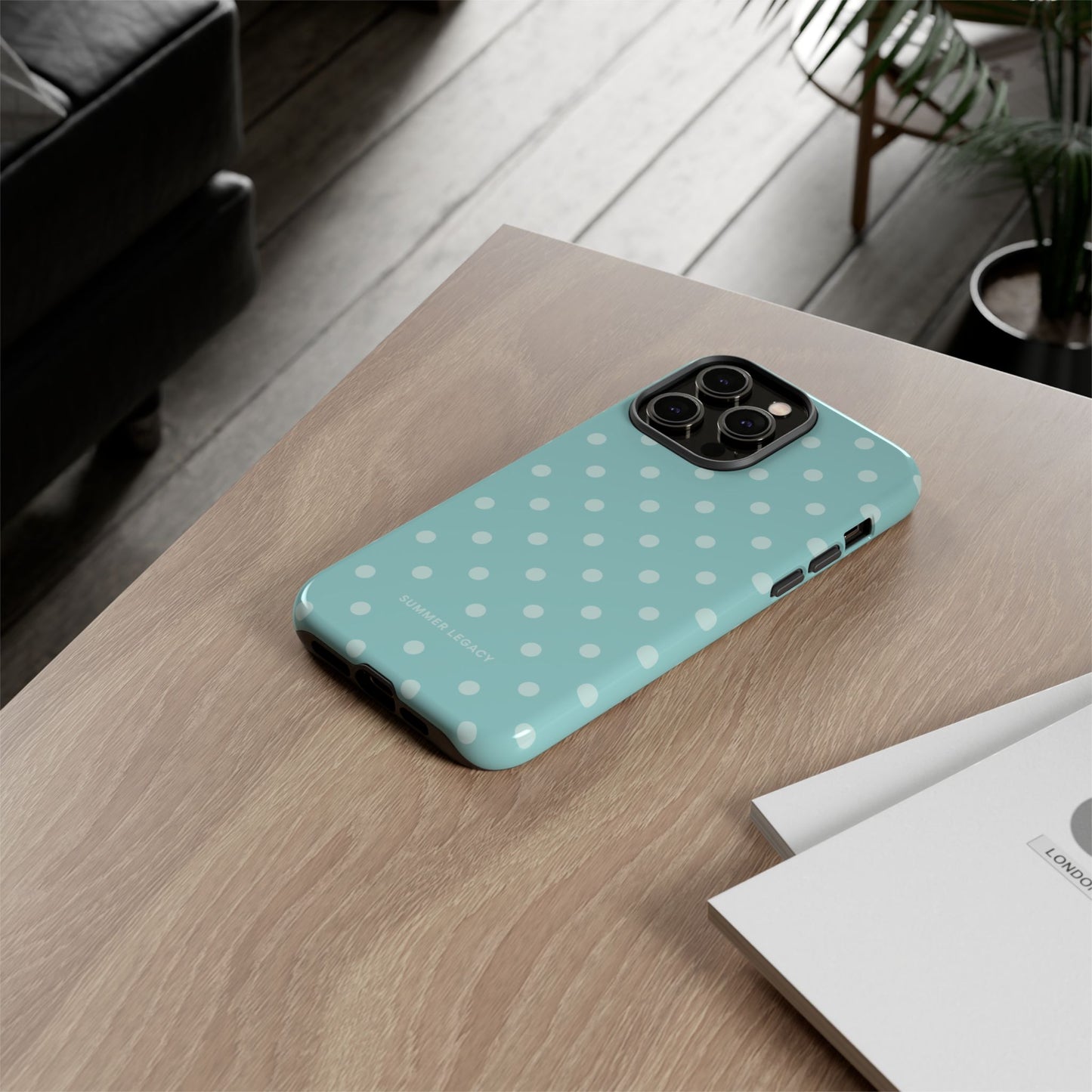 Teal Polka Dot iPhone Case