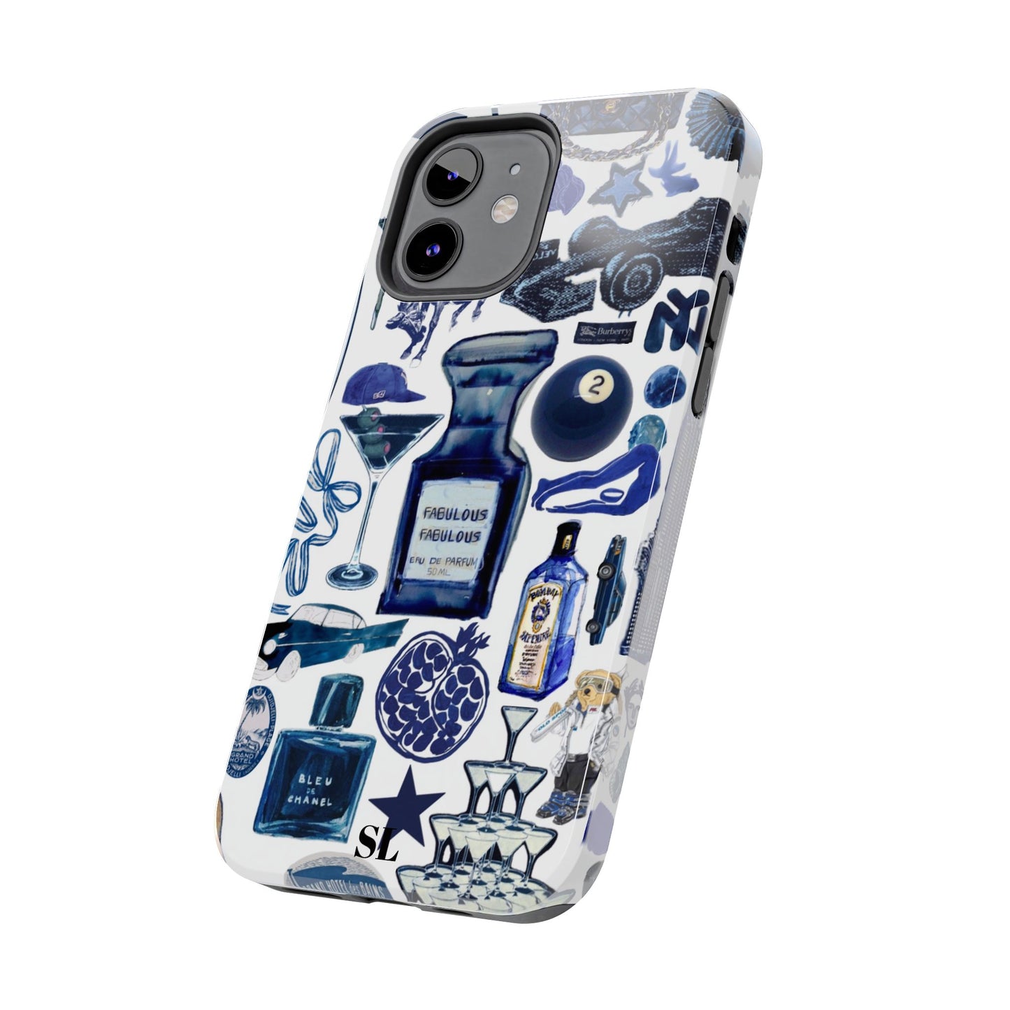 Navy Blue Collage iPhone Case