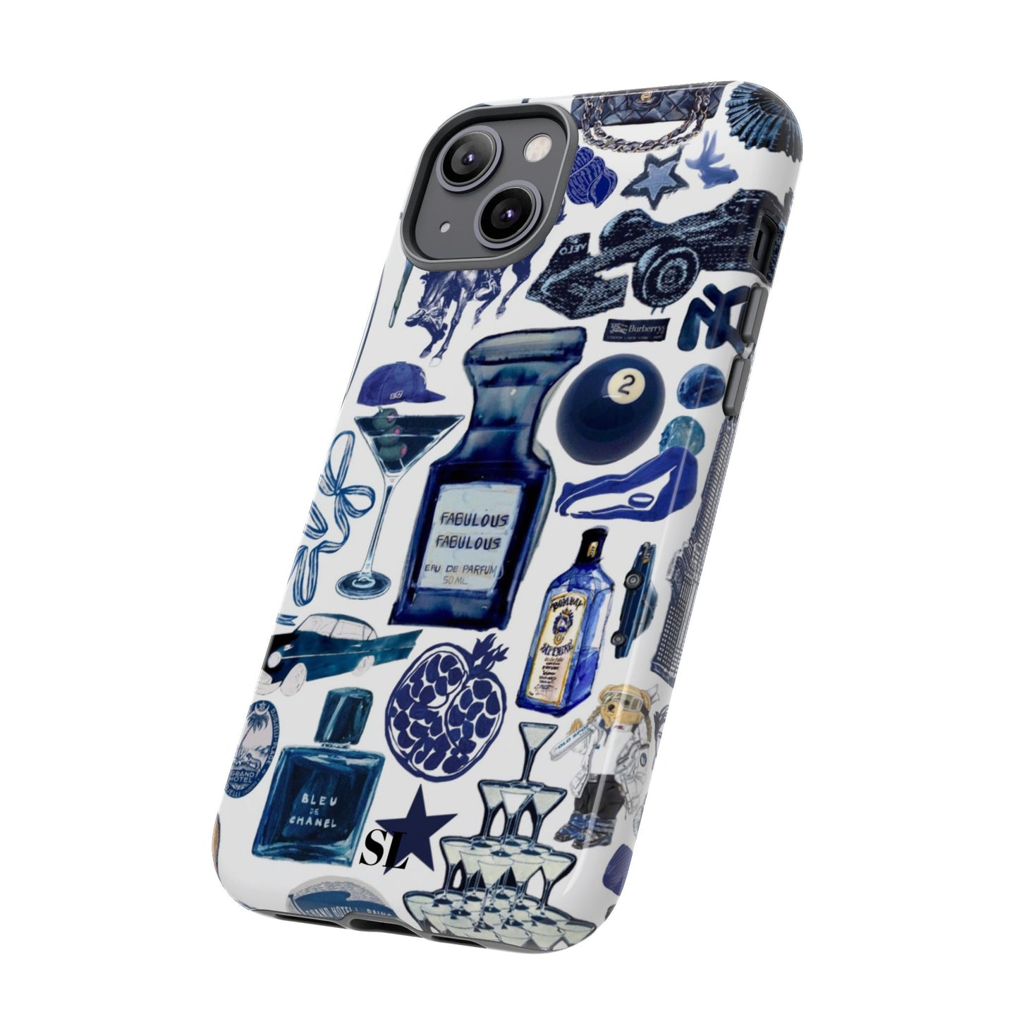 Navy Blue Collage iPhone Case