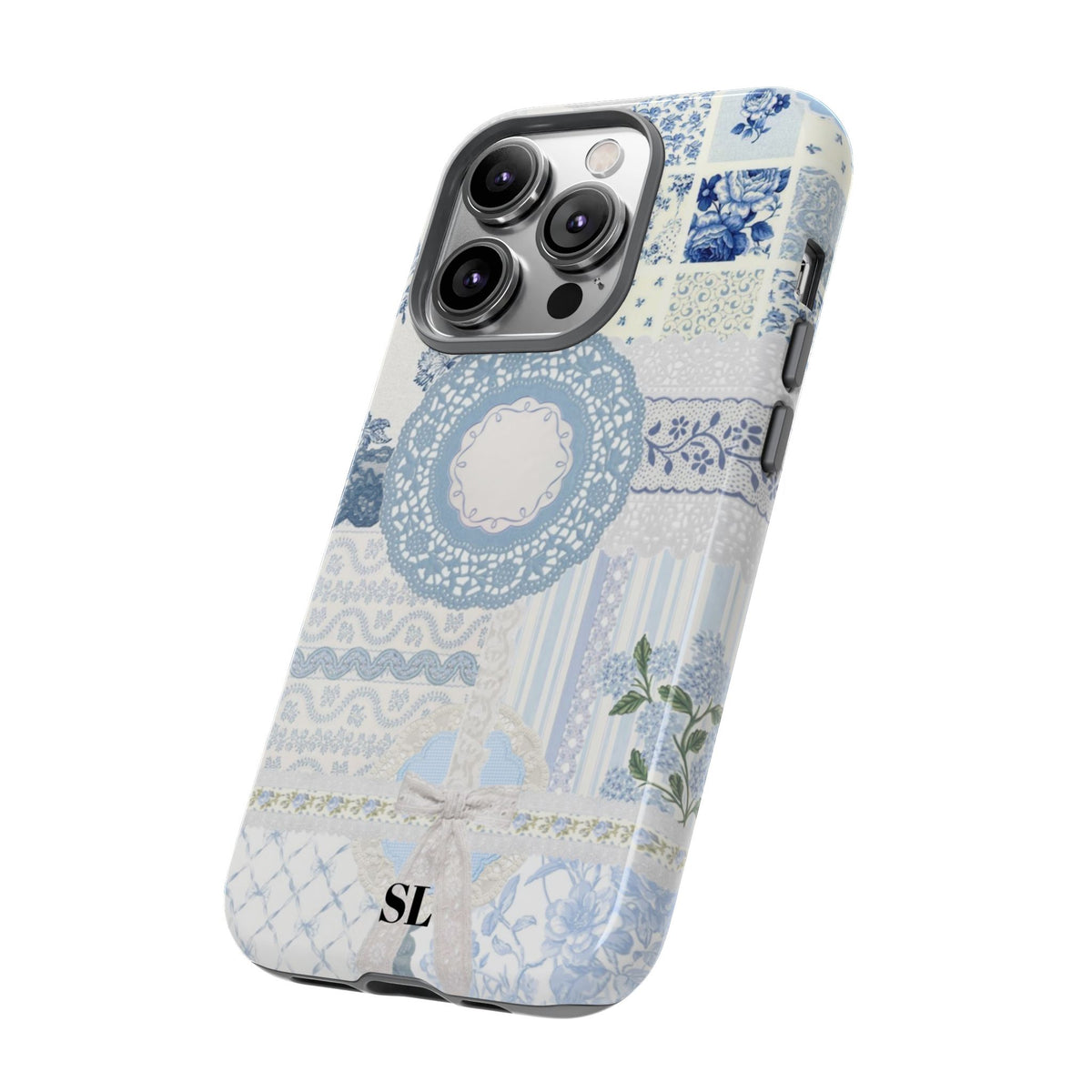 Blue Meadow Patchwork iPhone Case