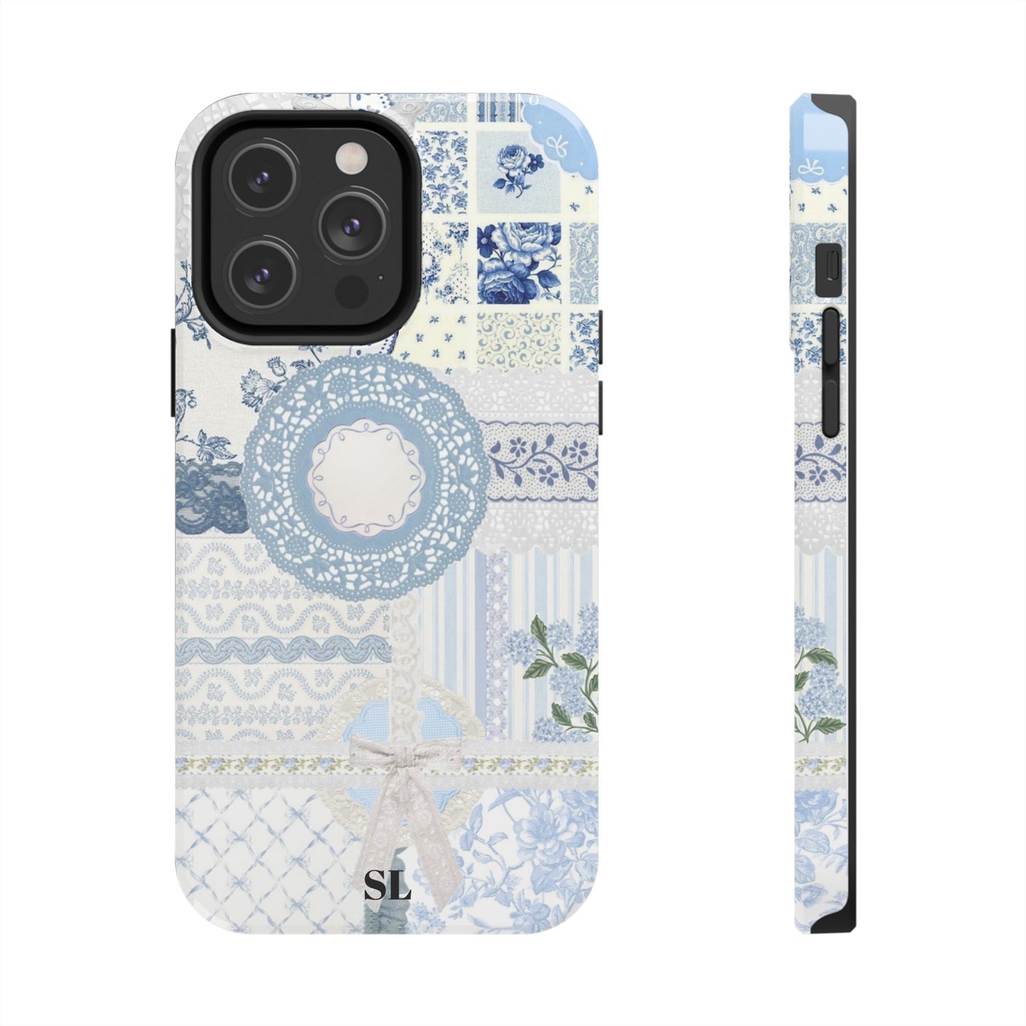 Blue Meadow Patchwork iPhone Case