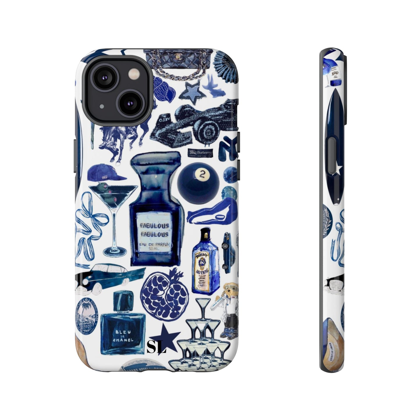 Navy Blue Collage iPhone Case